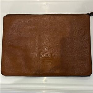 Fossil Tan Leather Laptop Bag